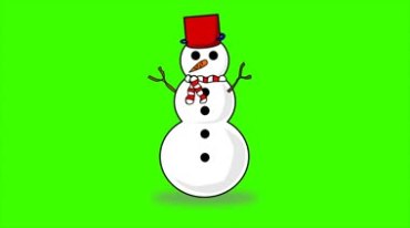 可爱雪人绿屏抠像特效视频素材