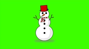 可爱雪人绿屏抠像特效视频素材
