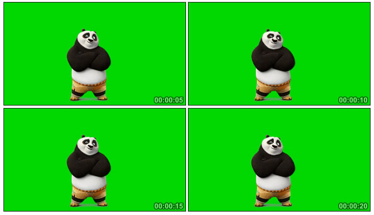 功夫熊猫阿宝绿屏抠像特效视频素材