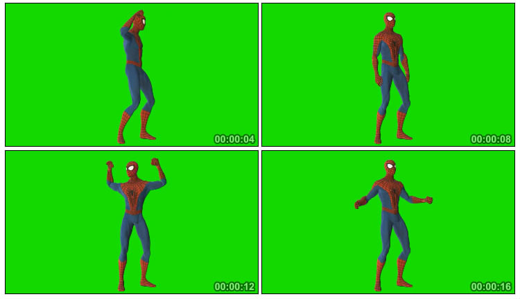 蜘蛛侠绿屏人物抠像特效视频素材