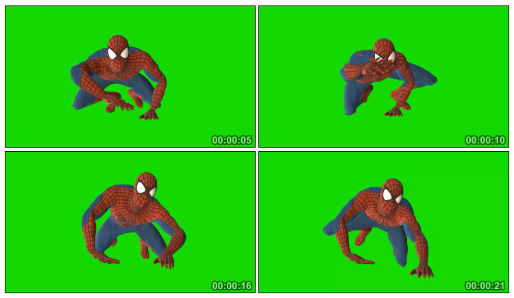 蜘蛛侠爬行绿屏人物特效视频素材