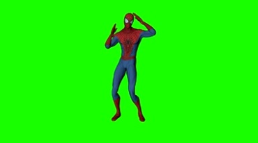 蜘蛛侠跳舞unity舞蹈绿布人物抠像视频素材