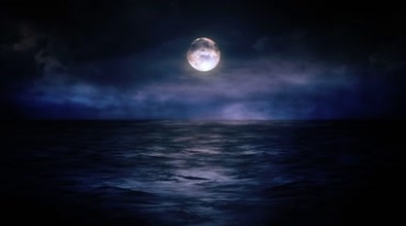 海面上明亮月亮月色大海夜色背景视频素材