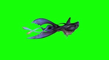 鱼怪鱼精海中怪物绿屏抠像特效视频素材