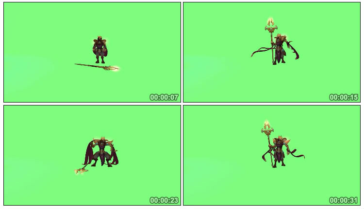 沙漠皇帝阿兹尔游戏英雄角色绿屏抠像视频素材