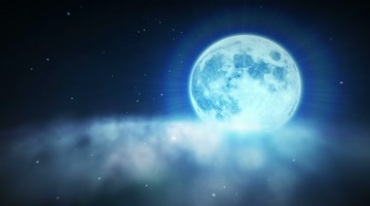 星空大月亮月光背景视频素材