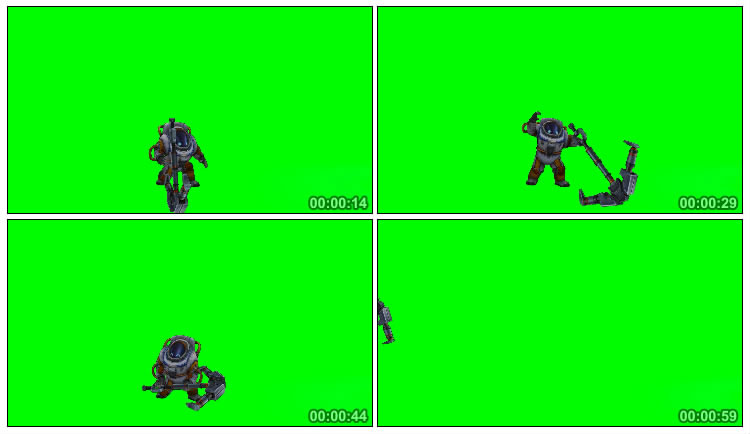 宇航员游戏人物角色绿屏抠像特写视频素材