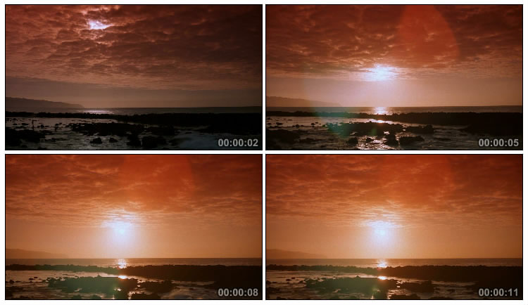 海上落日映红了半边天高清视频素材