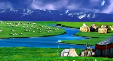 绿草原蒙古包