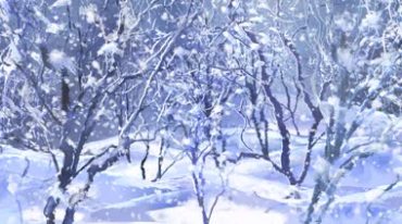 下大雪的树林雪景