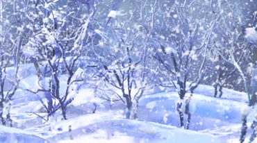 下大雪的树林雪景