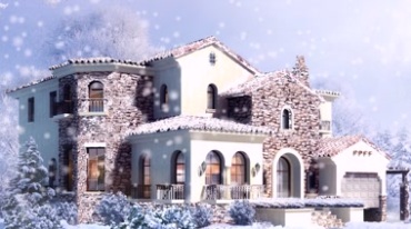 雪中的房子别墅