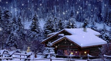 圣诞节雪天房子