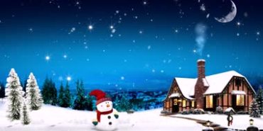 圣诞雪人木屋