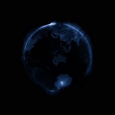 蓝色粒子透明地球